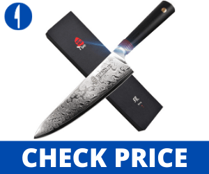 TUO Damascus Chef's Knife, 8" - Ring-R Series TUO Chef knives