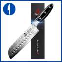 TUO Santoku Knife - Japanese Chef Knife 7-inch - Black Hawk-S 
