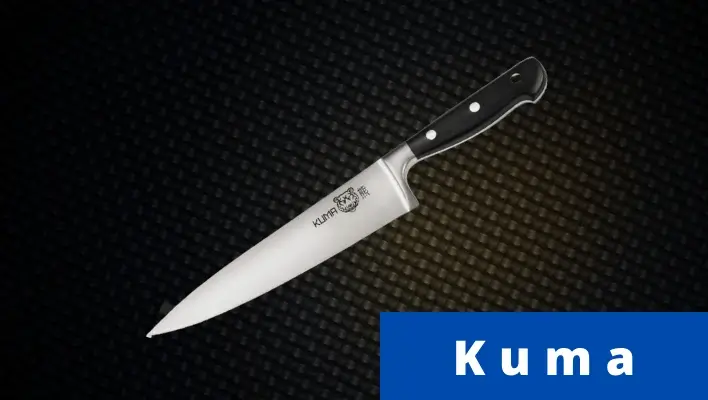 kuma knives on black background