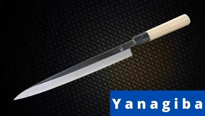 Yanagiba japanese knife with wooden handle