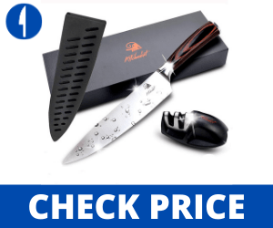 Chef's Knife 8 Inch With Sharpener Plus Cover Sheath best japanese chef knives in the world