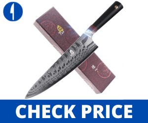 TUO 9.5" Damascus Chef’s Kitchen Knife - RING-D Best TUO Chef Knife
