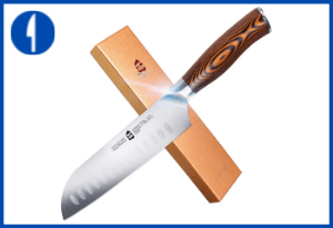 TUO Santoku Knife - Asian Granton Chef Knife - 7 inch - Fiery Phoenix Series